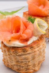 Vol-au-vent with salmon