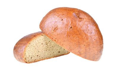 tasty rye bread isolated on white