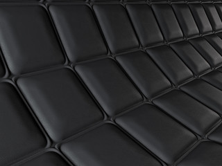 Incurved leather pattern with rectangle segments
