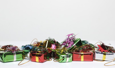 Gift boxes on white background