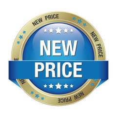 new price blue gold button