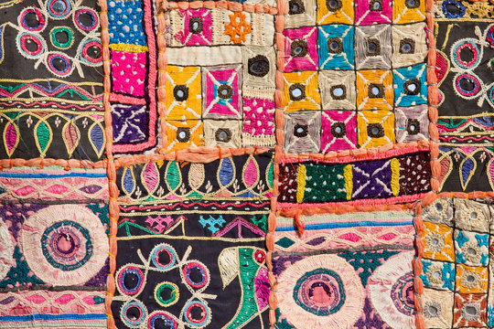 Indian Patchwork Carpet In Rajasthan, Asia
