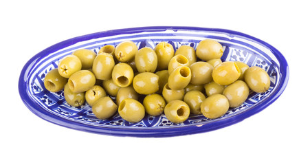 Olives over white background