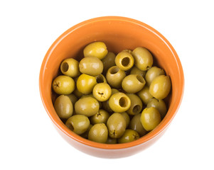 Olives over white background
