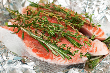 salmon with herbs