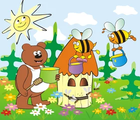 Cercles muraux Ours ruche et ours