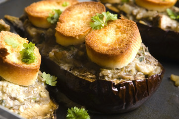 Baked stuffed eggplant