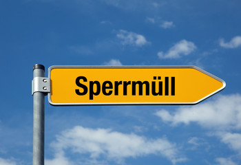 Pfeil mit blauem Himmel SPERRMÜLL