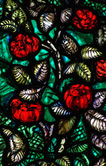 Fototapeta premium Roses in stained glass window