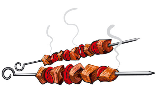 grilled meat kebab