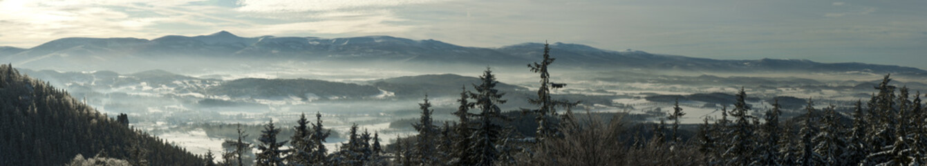 Fototapeta Panorama karkonoska zimą obraz