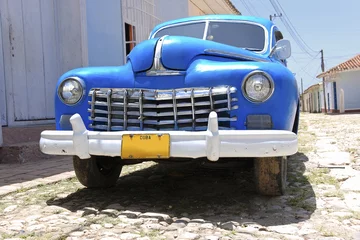 Printed roller blinds Cuban vintage cars old american road cruiser