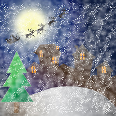 Fototapeta premium House on christmas day