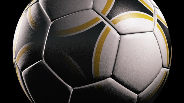Soccer ball, Rotation on black background, loop