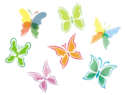 Butterfly symbols and icons