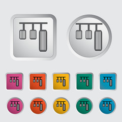 Pedal car single icon.