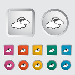 Weather icon. Sun and cloud.