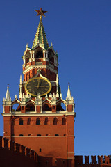 Fototapeta na wymiar Spasskaya Tower of Moscow Kremlin