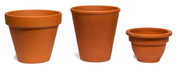 Empty clay plant pot