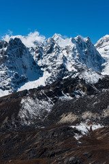 Mountain range viewed from Renjo pass in Himalaya