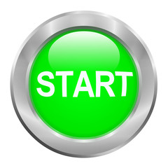 Bouton vert start avec contour métallique