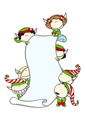 Elves with a scroll