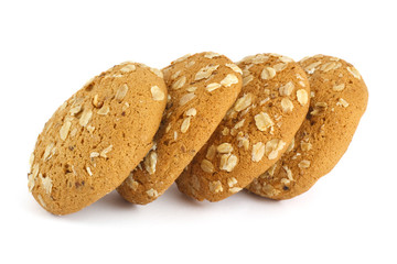 oatmeal cookie isolated on white background