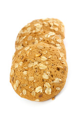 oatmeal cookie isolated on white background