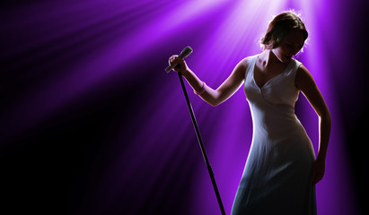 Female singer on the stage