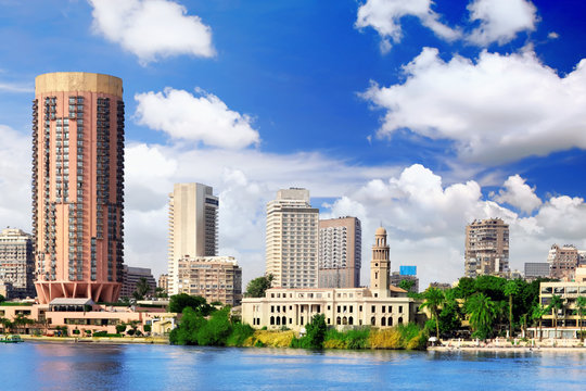 Cairo city, seafront of Nile River. Egypt.