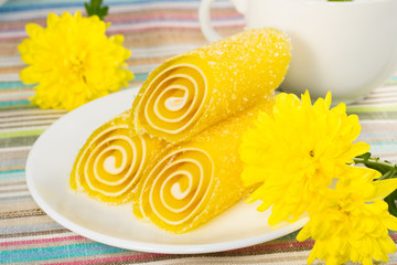 yellow Candy on a plate