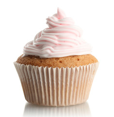tasty cupcake, isolated on white