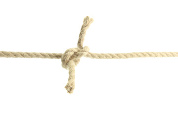 rope with knot, isolated on white