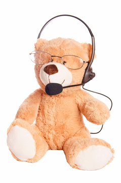 Business Teddy Bear with Headset