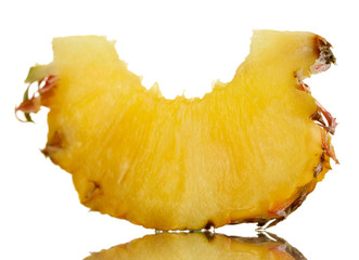 Sliced ripe pineapple isolated on white