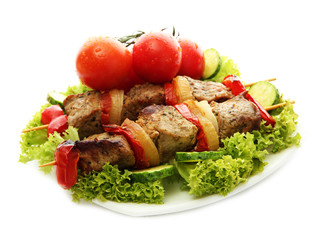 tasty grilled meat and vegetables
