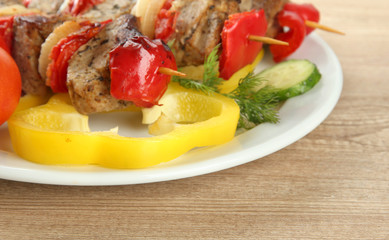 tasty grilled meat and vegetables