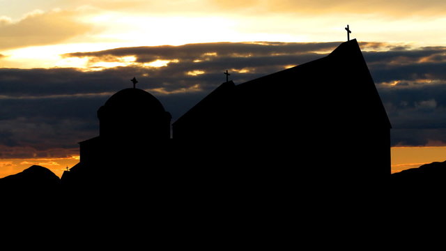 Serbia manastir Studenica sunset