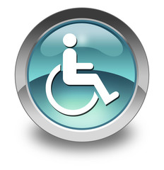 Light Blue Glossy Pictogram "Disability Access Symbol"