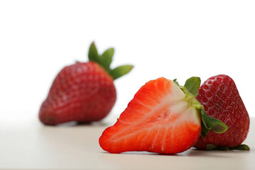 strawberry plate with white background