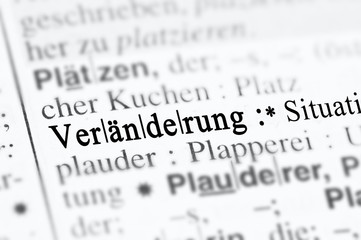 Fototapeta premium Veränderung Wörterbuch