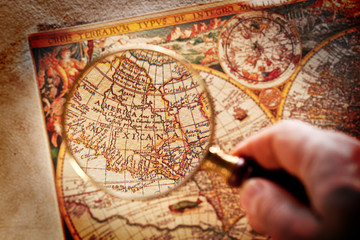 Viewed through a magnifying glass North America.