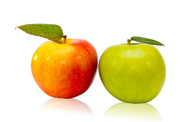 red and green apples