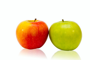 red and green apples
