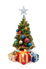 Naklejka na ściany i meble Christmas tree & gift boxes-21