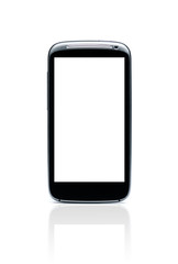 Smart phone with blank isolated on white background