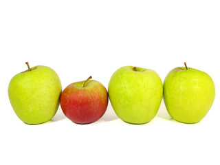 group of apples and a different
