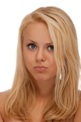 Naklejka premium Portrait of young blond woman