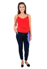 Isolated casual girl