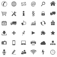 36 Basic Icons // Website Iconset - obrazy, fototapety, plakaty